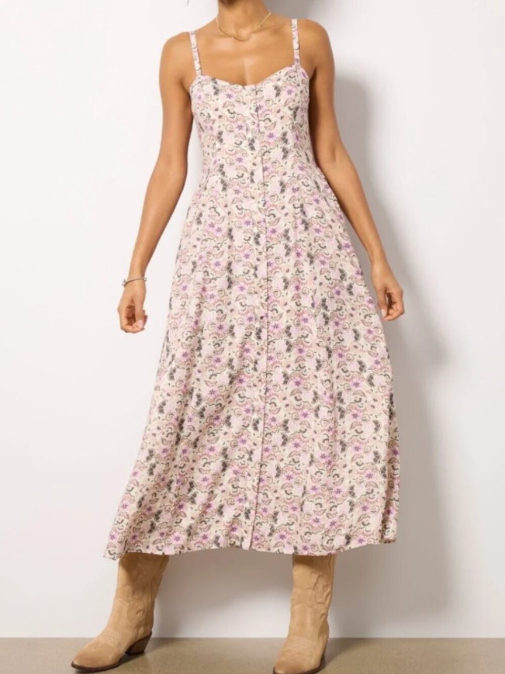 Z SUPPLY x EVEREVE NWT Angel Eyes Toile Floral Print Midi Dress // M